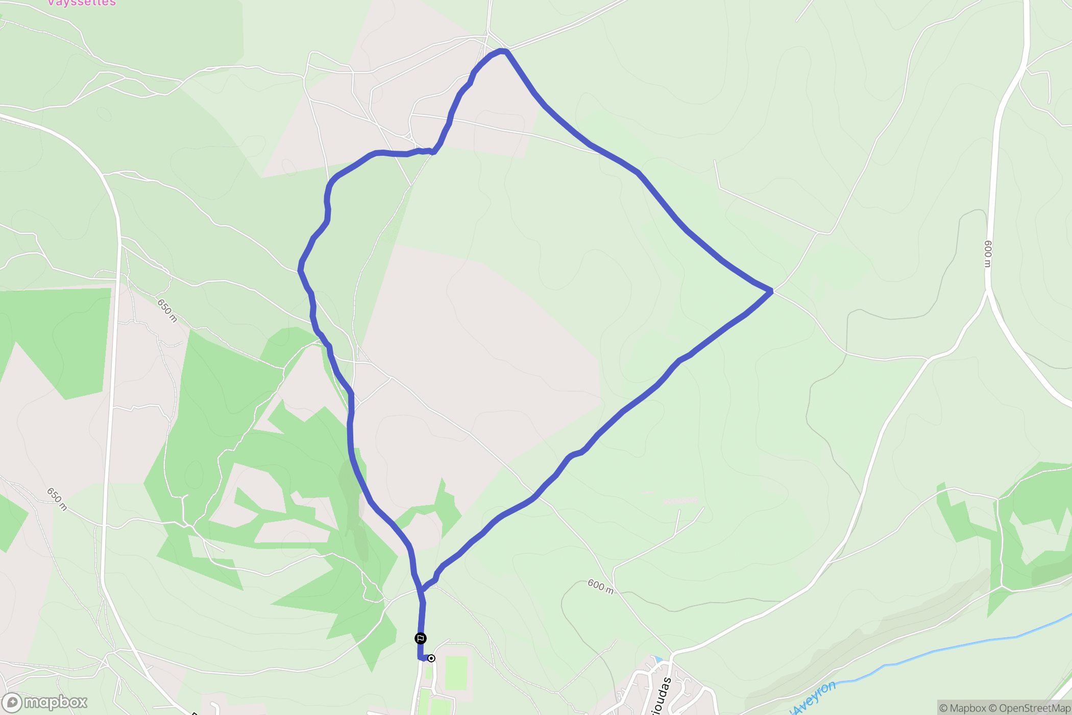 Montrozier : carte du parcours de randonnée - France