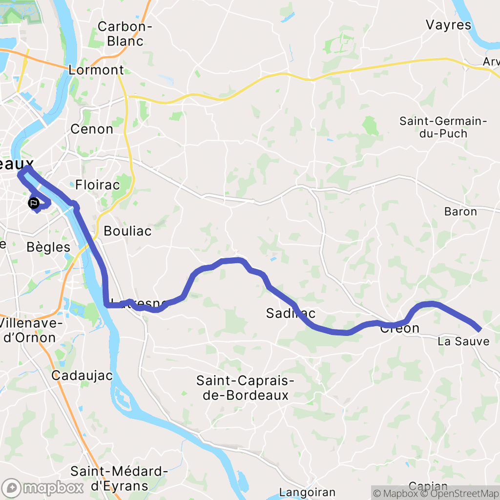 Bordeaux : carte du parcours de randonnée - France