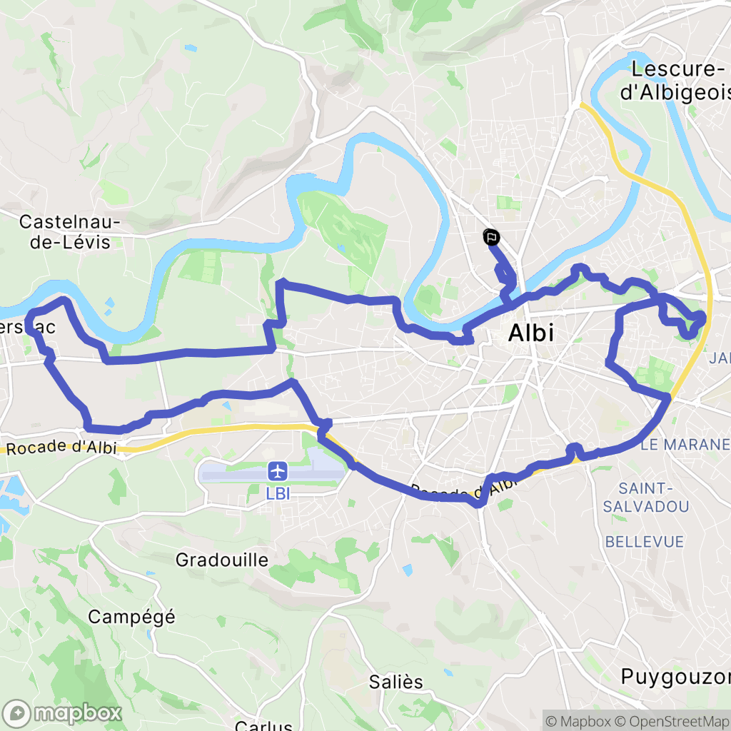 Albi : carte du parcours de randonnée - France