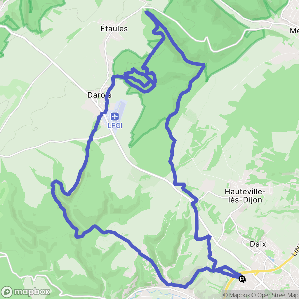Talant : carte du parcours de randonnée - France