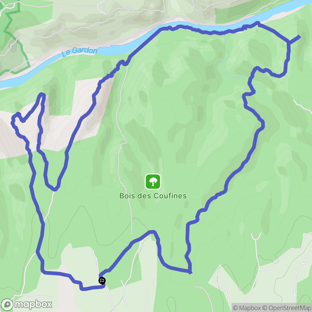 Cabrières : carte du parcours de randonnée - France