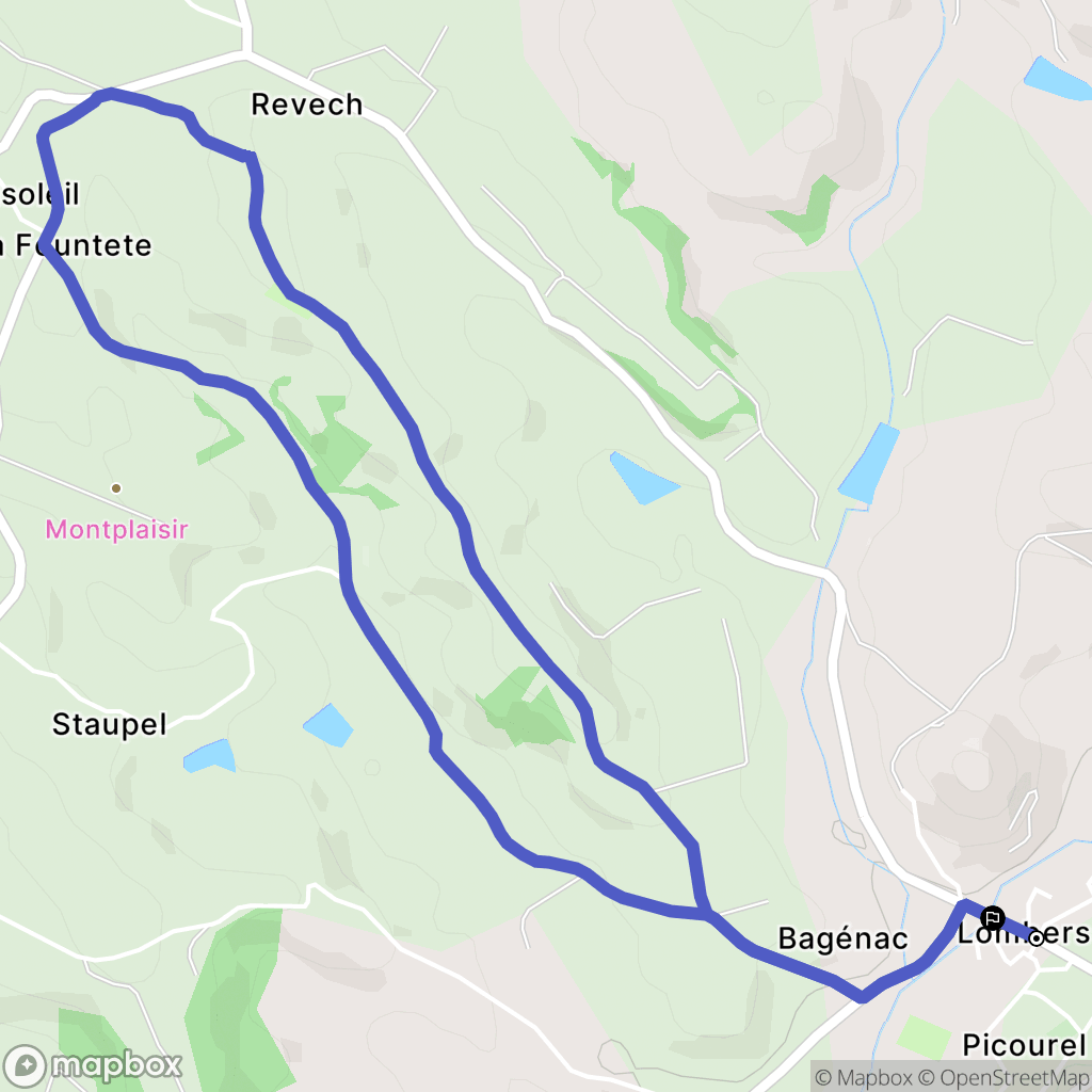 Lombers : carte du parcours de randonnée - France