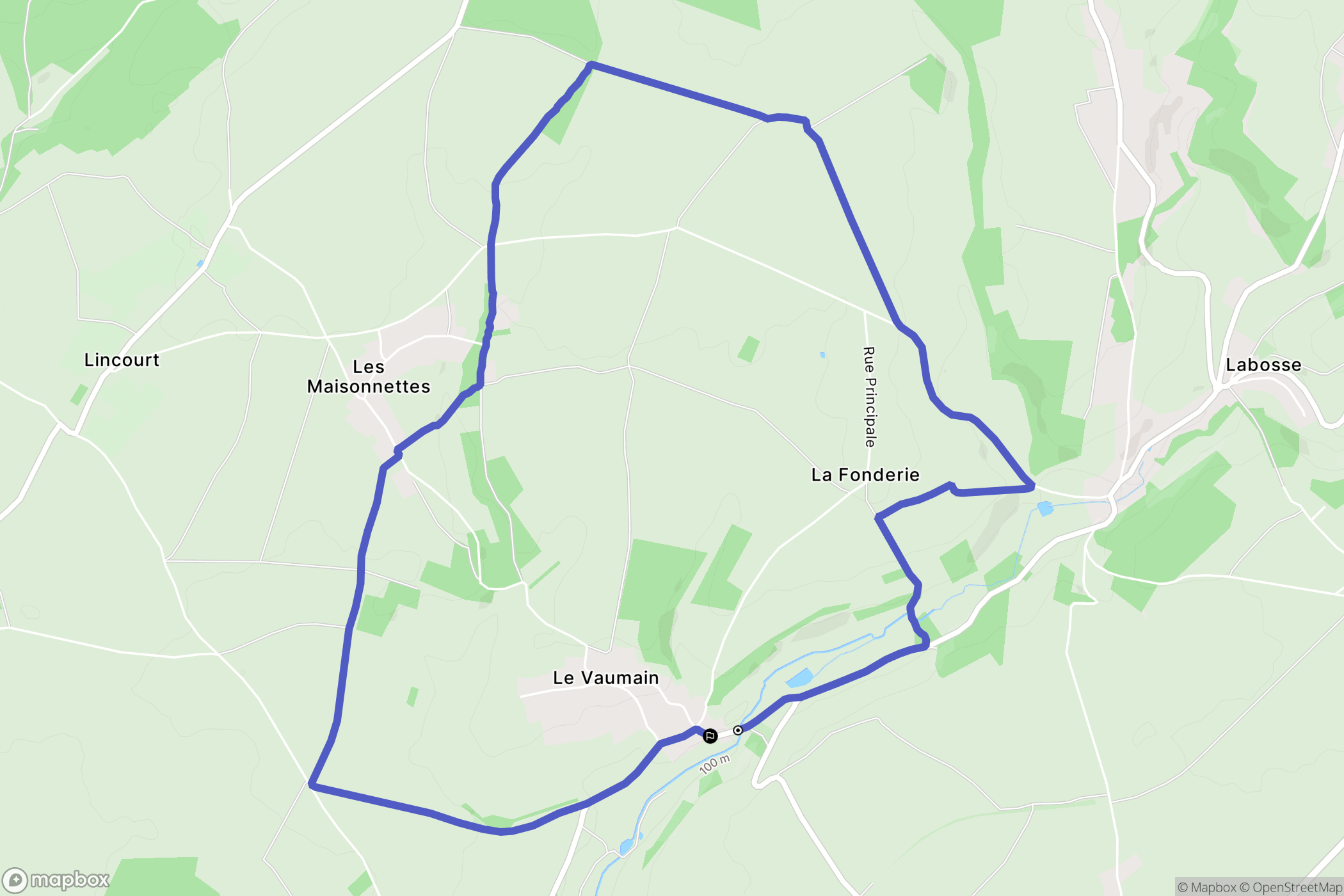 Le Vaumain : carte du parcours de randonnée - France