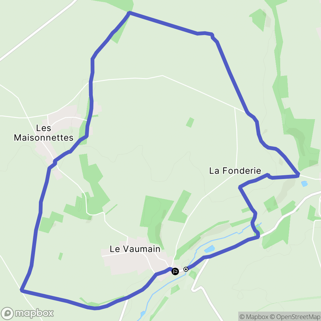 Le Vaumain : carte du parcours de randonnée - France