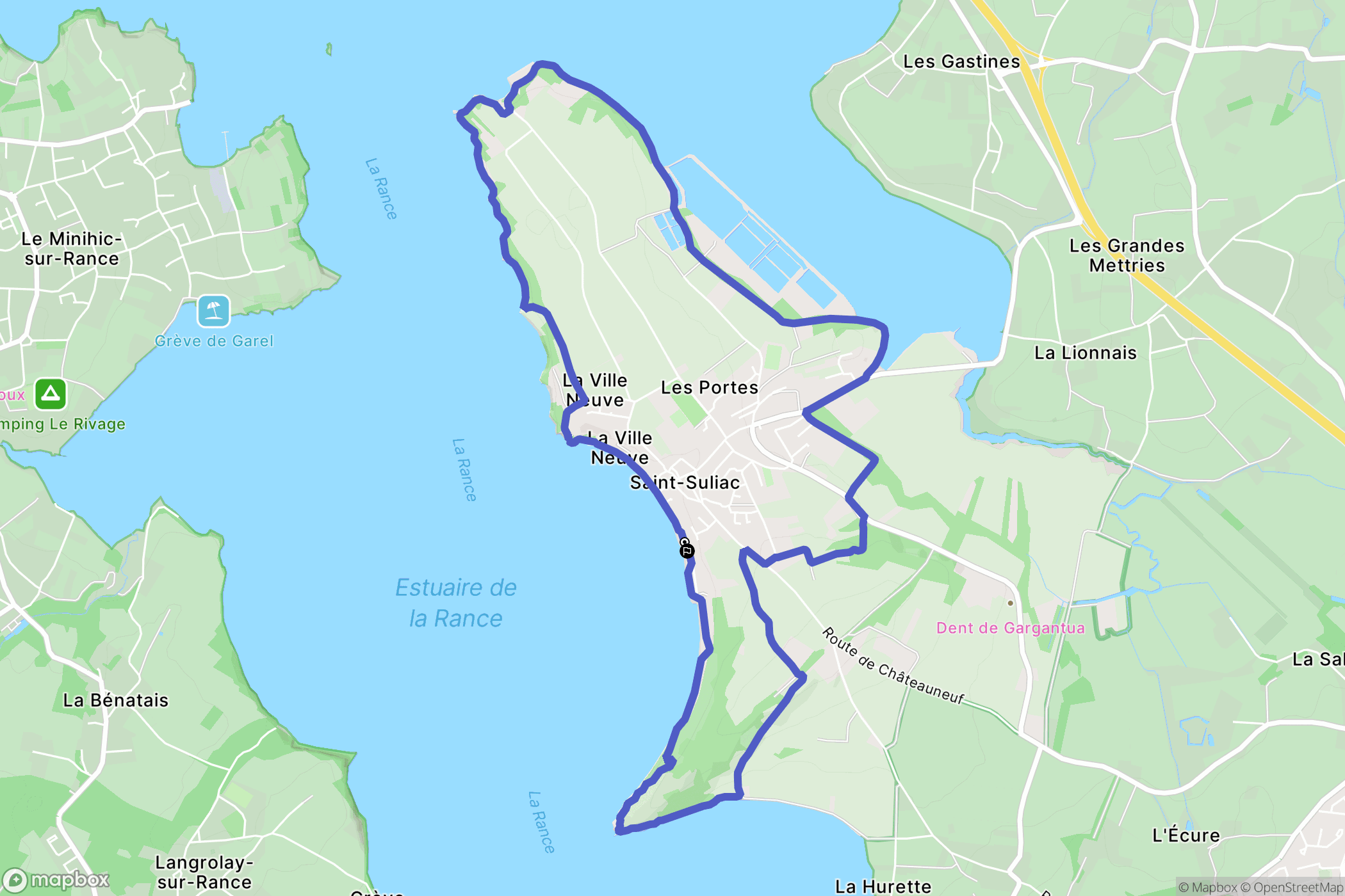 Saint-Suliac : carte du parcours de randonnée - France