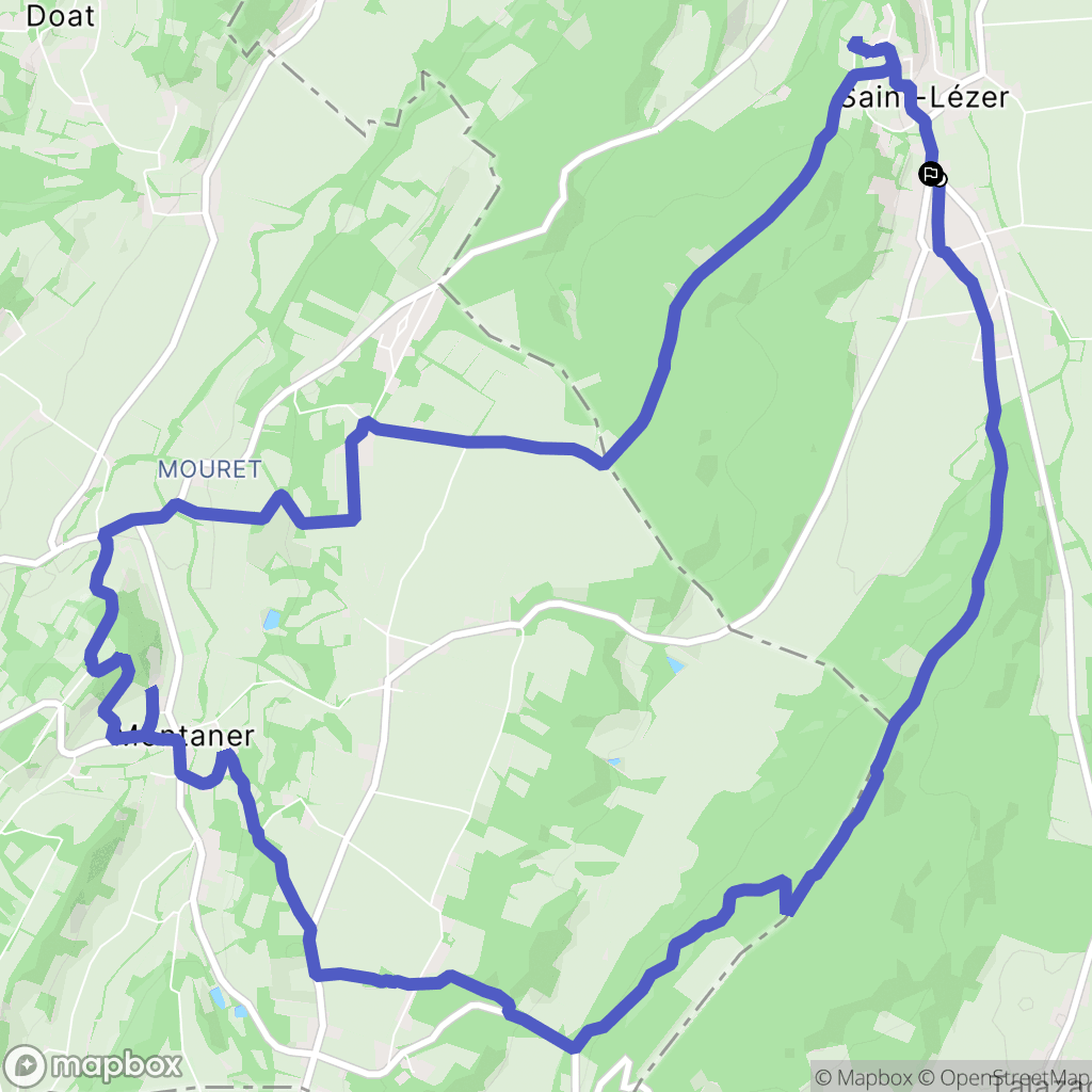 Saint-Lézer : carte du parcours de randonnée - France