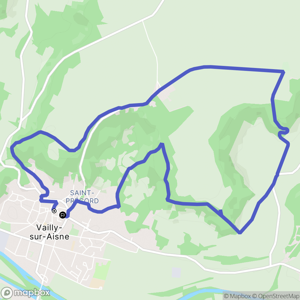 Vailly-sur-Aisne : carte du parcours de randonnée - France