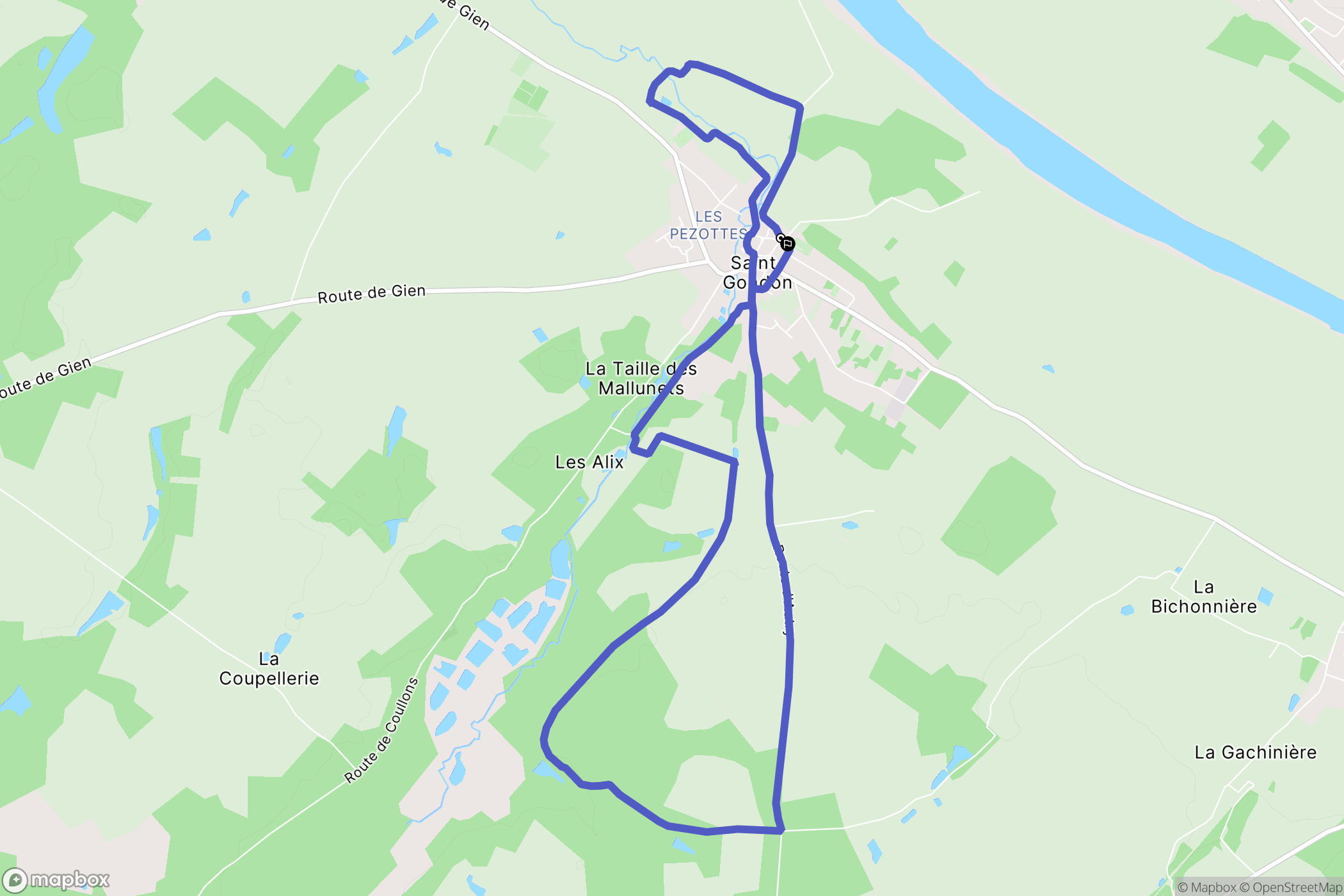 Saint-Gondon : carte du parcours de randonnée - France