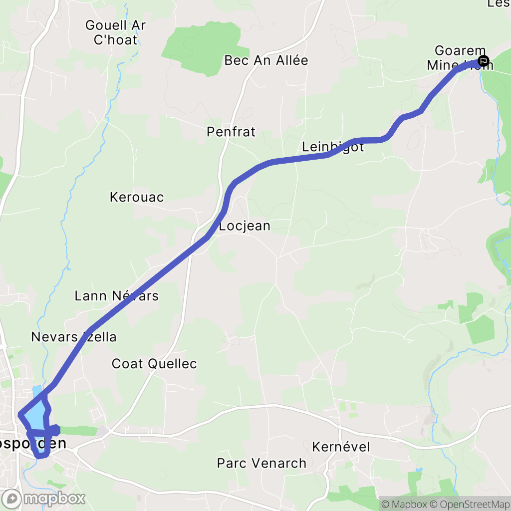 Scaër : carte du parcours de randonnée - France