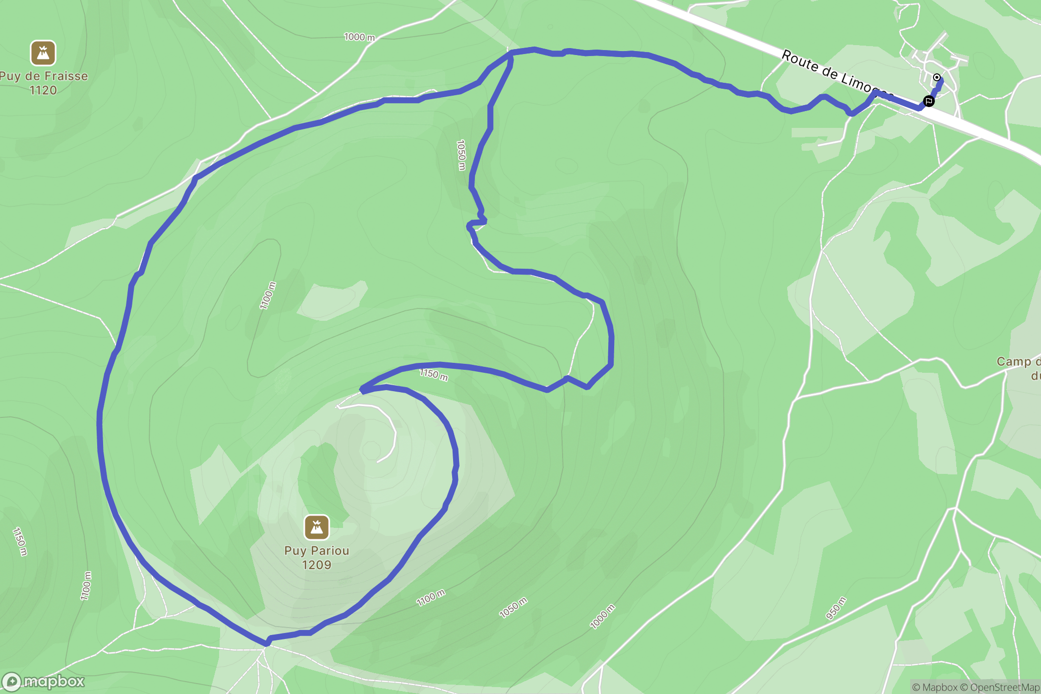Orcines : carte du parcours de randonnée - France