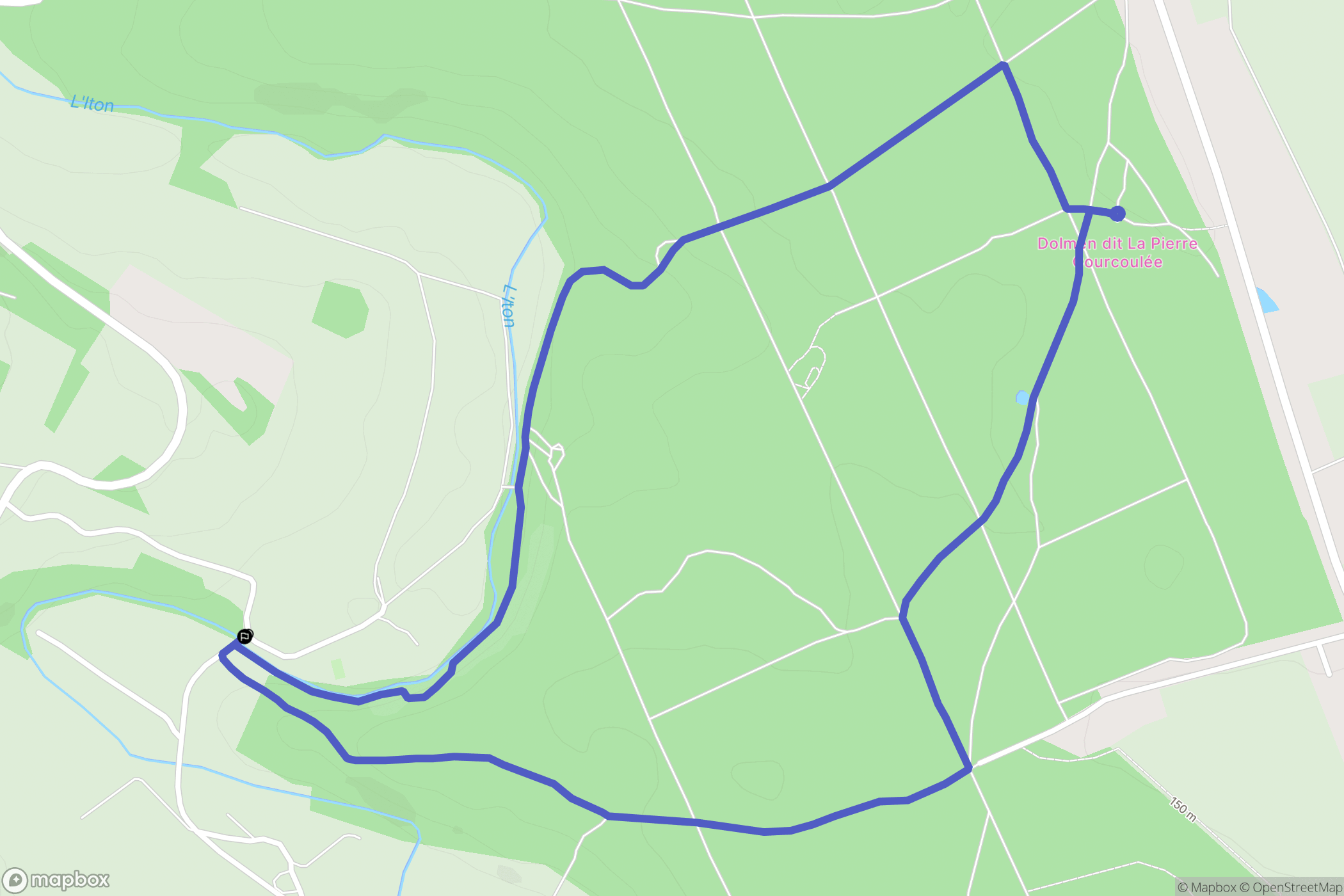 Sylvains-les-Moulins : carte du parcours de randonnée - France