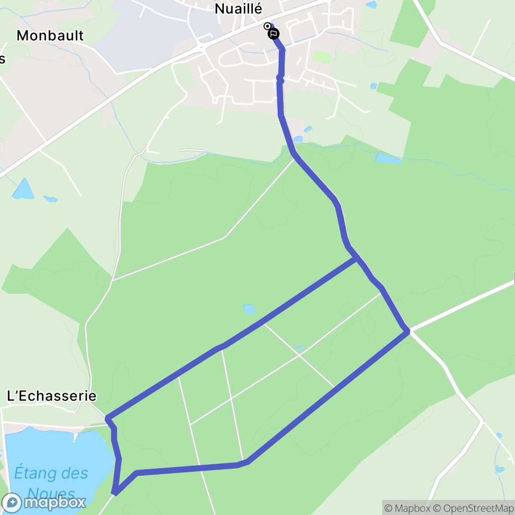 Nuaillé : carte du parcours de randonnée - France