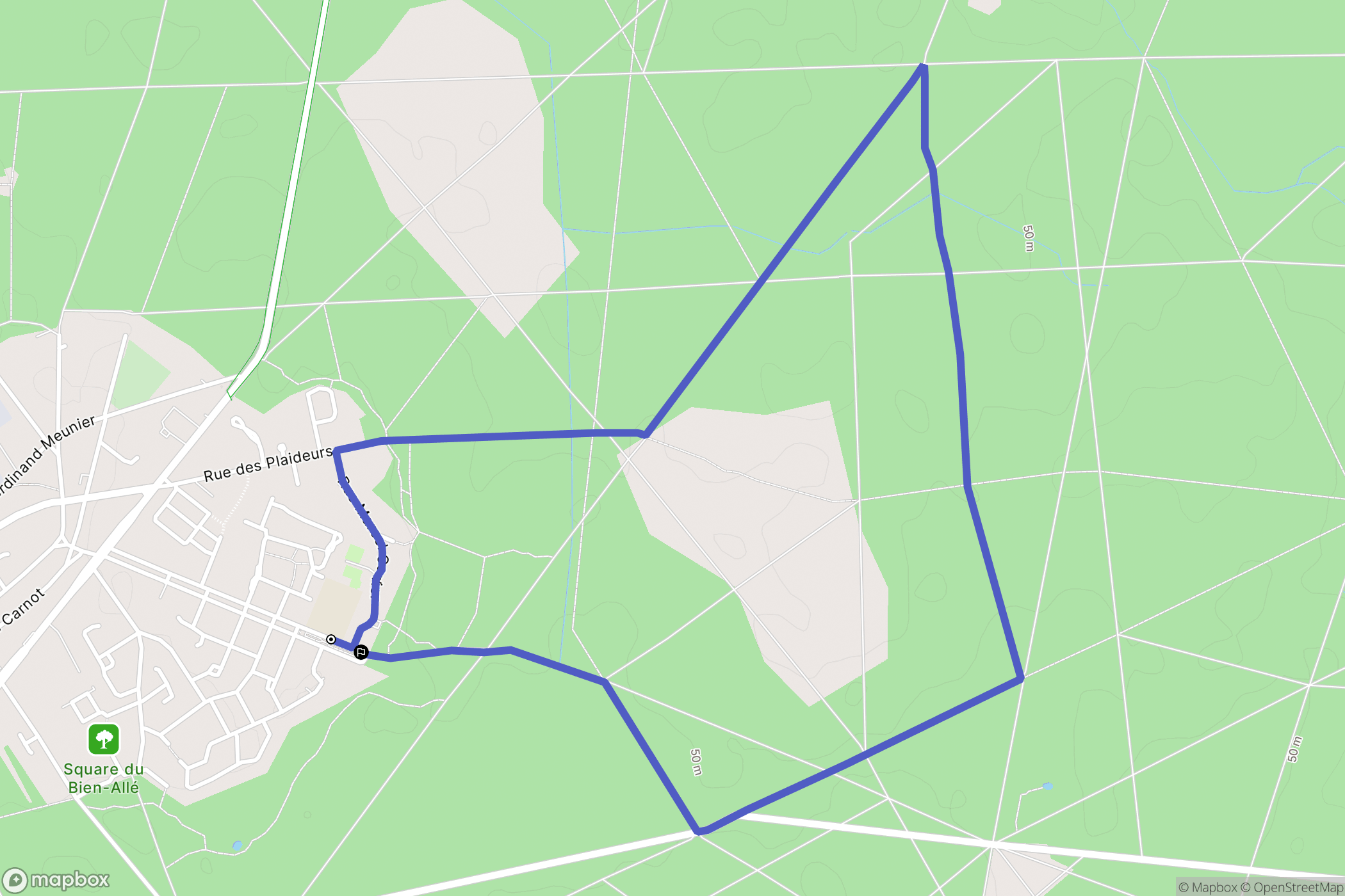 La Croix-Saint-Ouen : carte du parcours de randonnée - France
