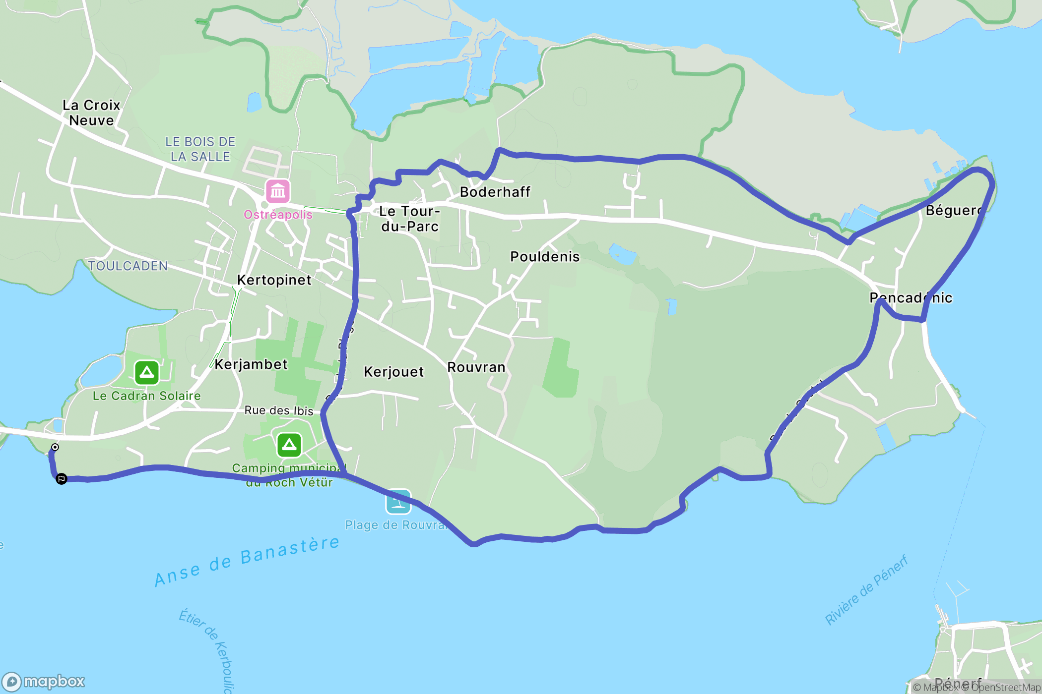 Le Tour-du-Parc : carte du parcours de randonnée - France