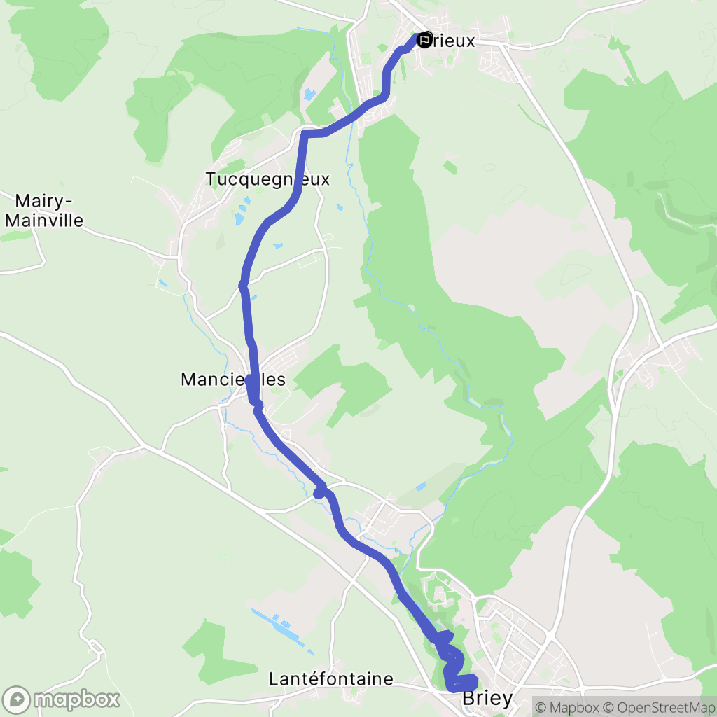 Trieux : carte du parcours de randonnée - France