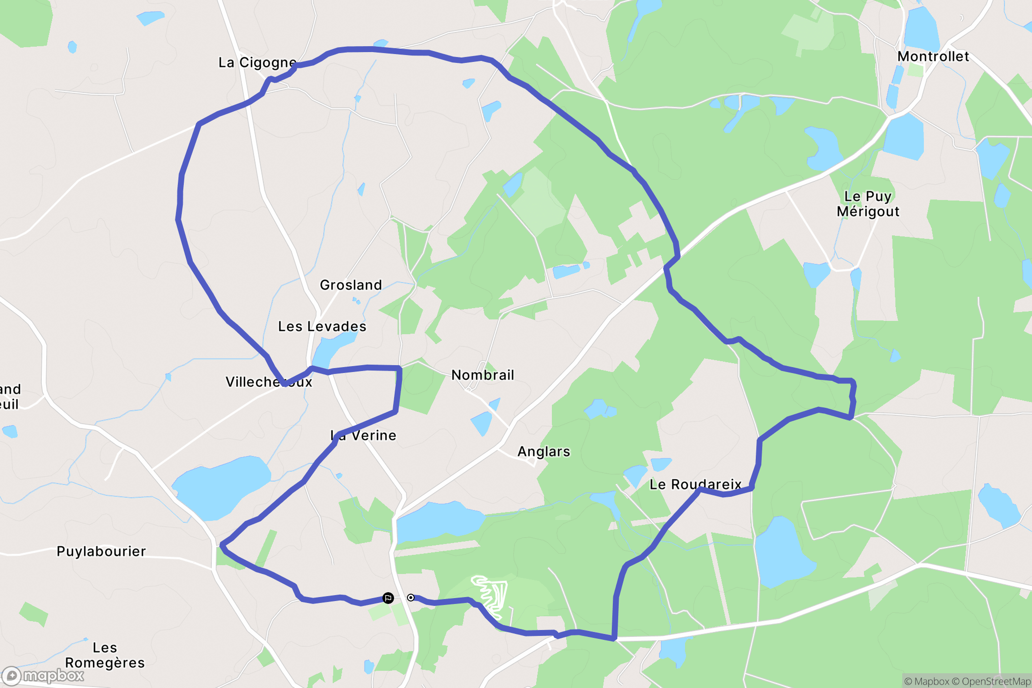 Brigueuil : carte du parcours de randonnée - France
