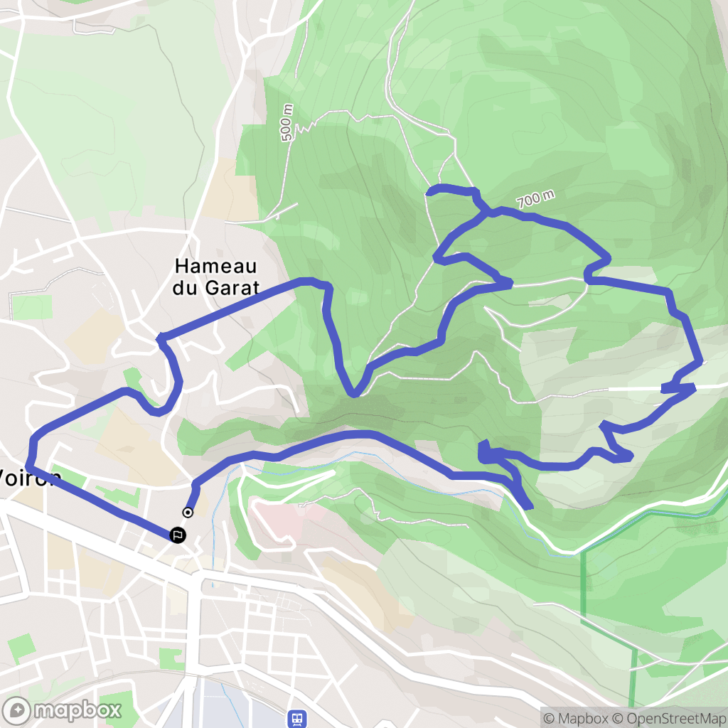 Voiron : carte du parcours de randonnée - France