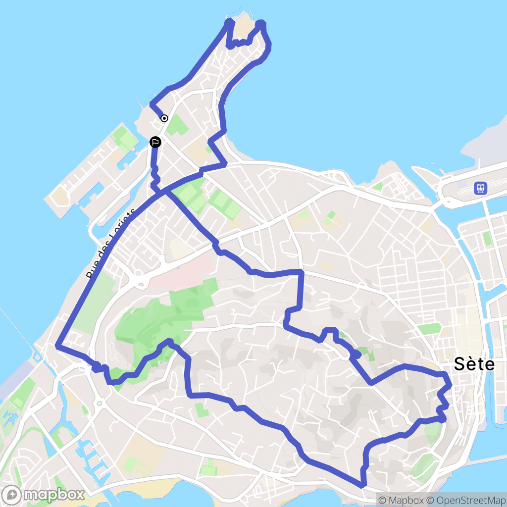 Sète : carte du parcours de randonnée - France