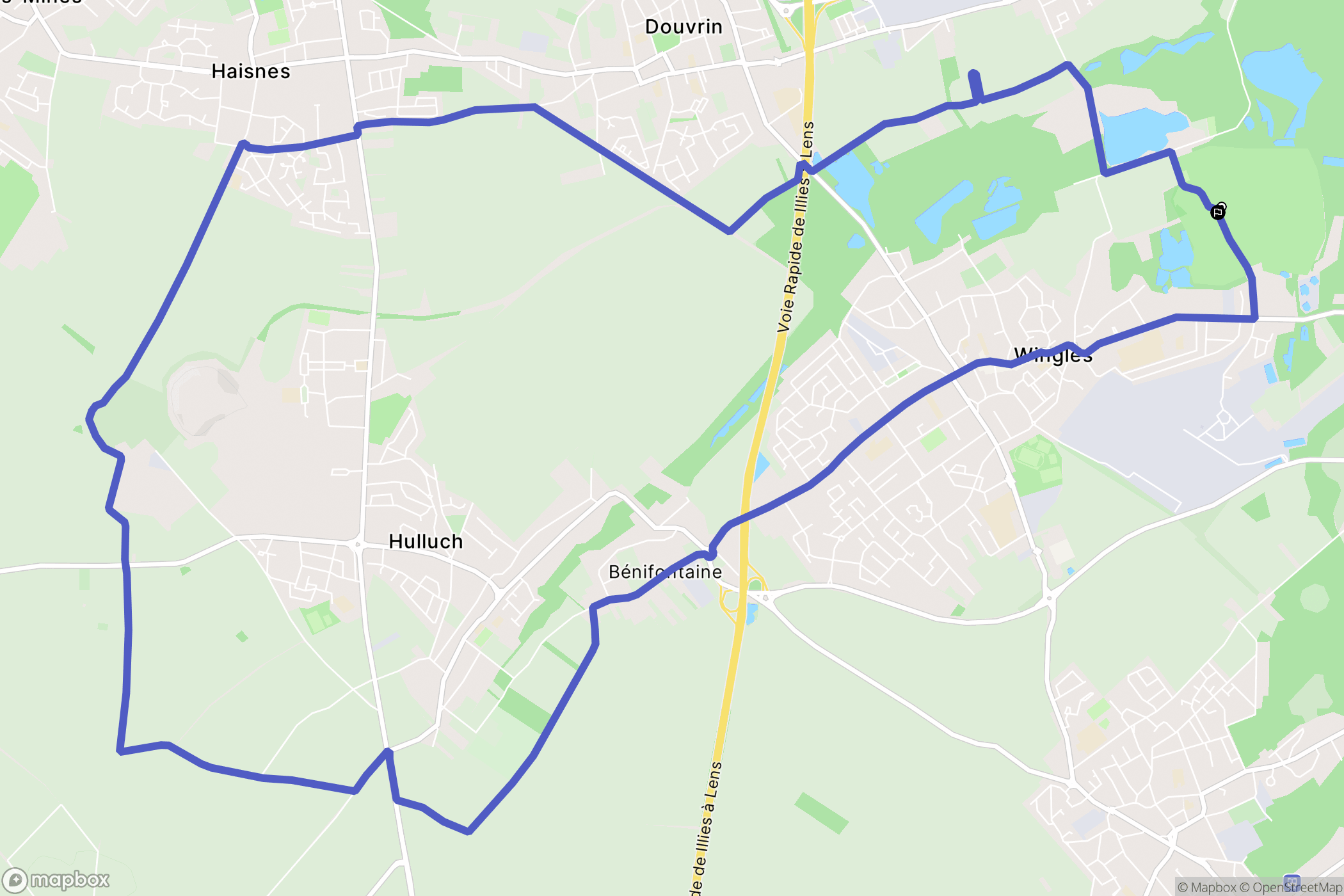 Wingles : carte du parcours de randonnée - France