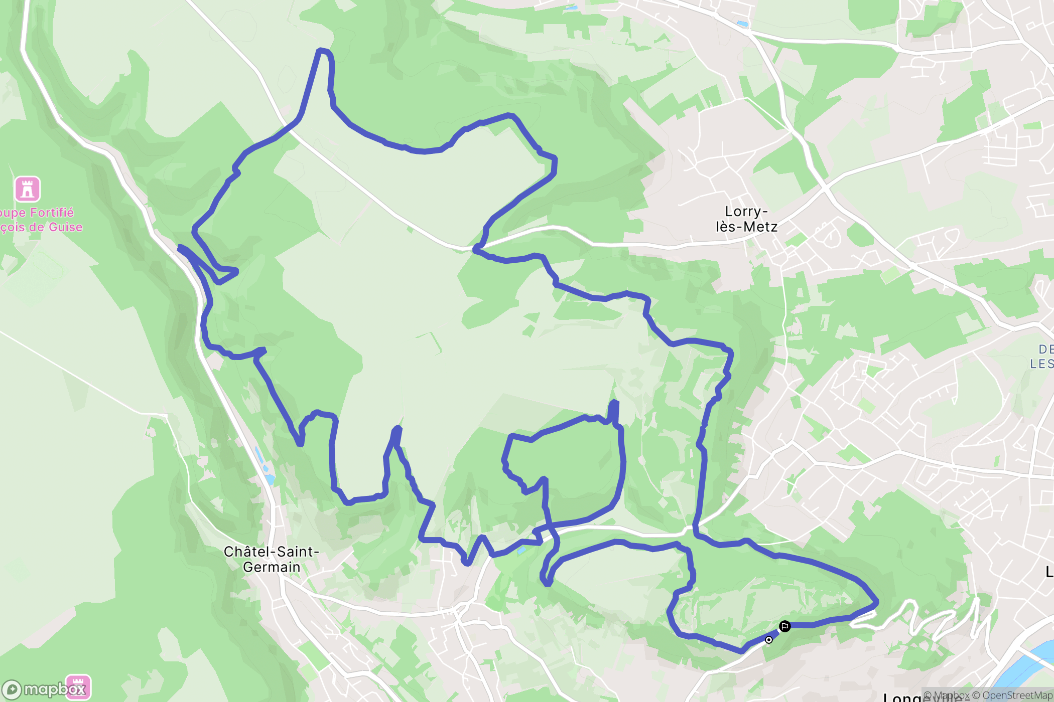 Scy-Chazelles : carte du parcours de randonnée - France