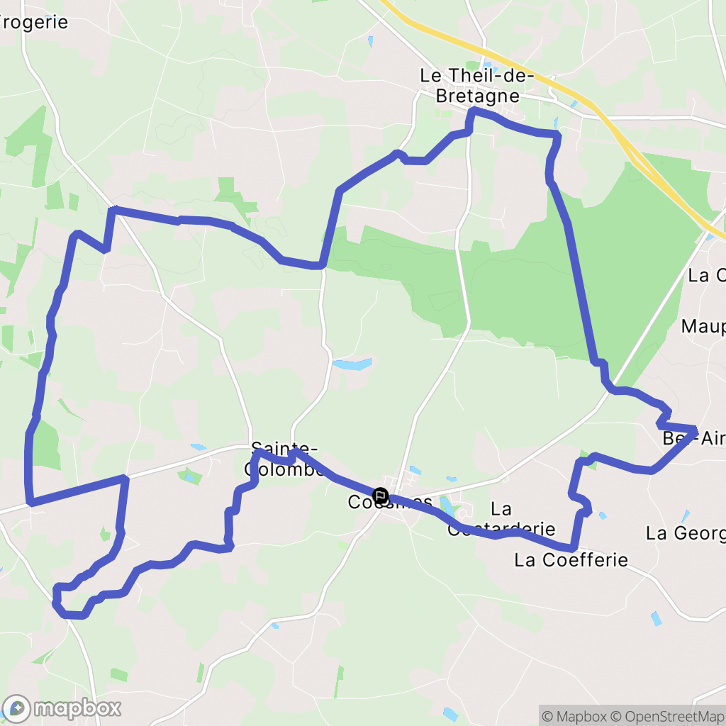 Coësmes : carte du parcours de randonnée - France