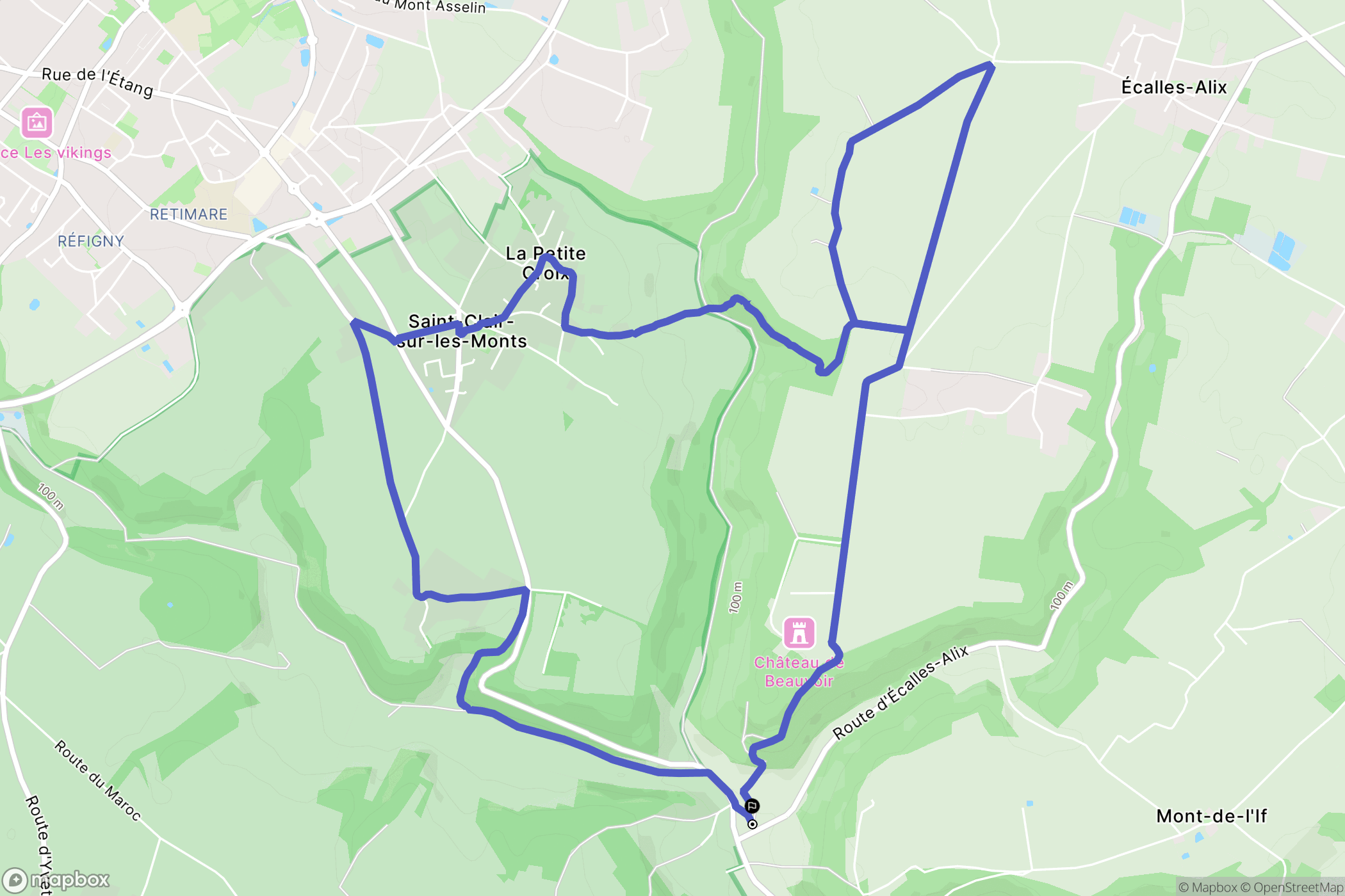 Saint-Martin-de-l'If : carte du parcours de randonnée - France