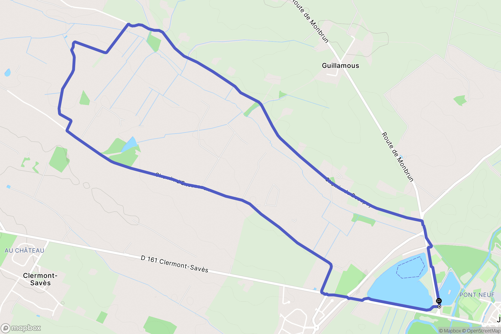 L'Isle-Jourdain : carte du parcours de randonnée - France