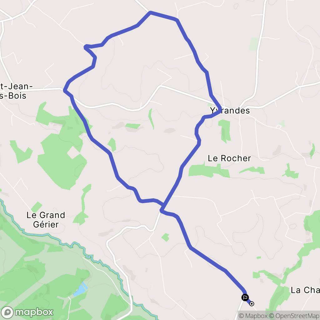 Tinchebray-Bocage : carte du parcours de randonnée - France