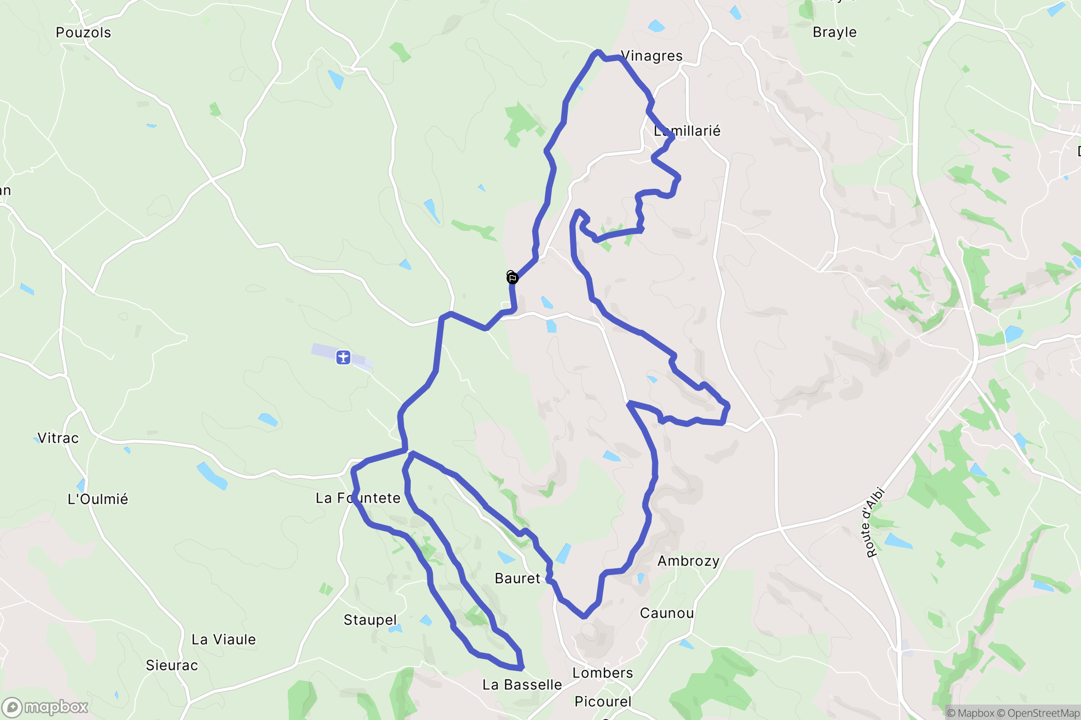 Lombers : carte du parcours de randonnée - France
