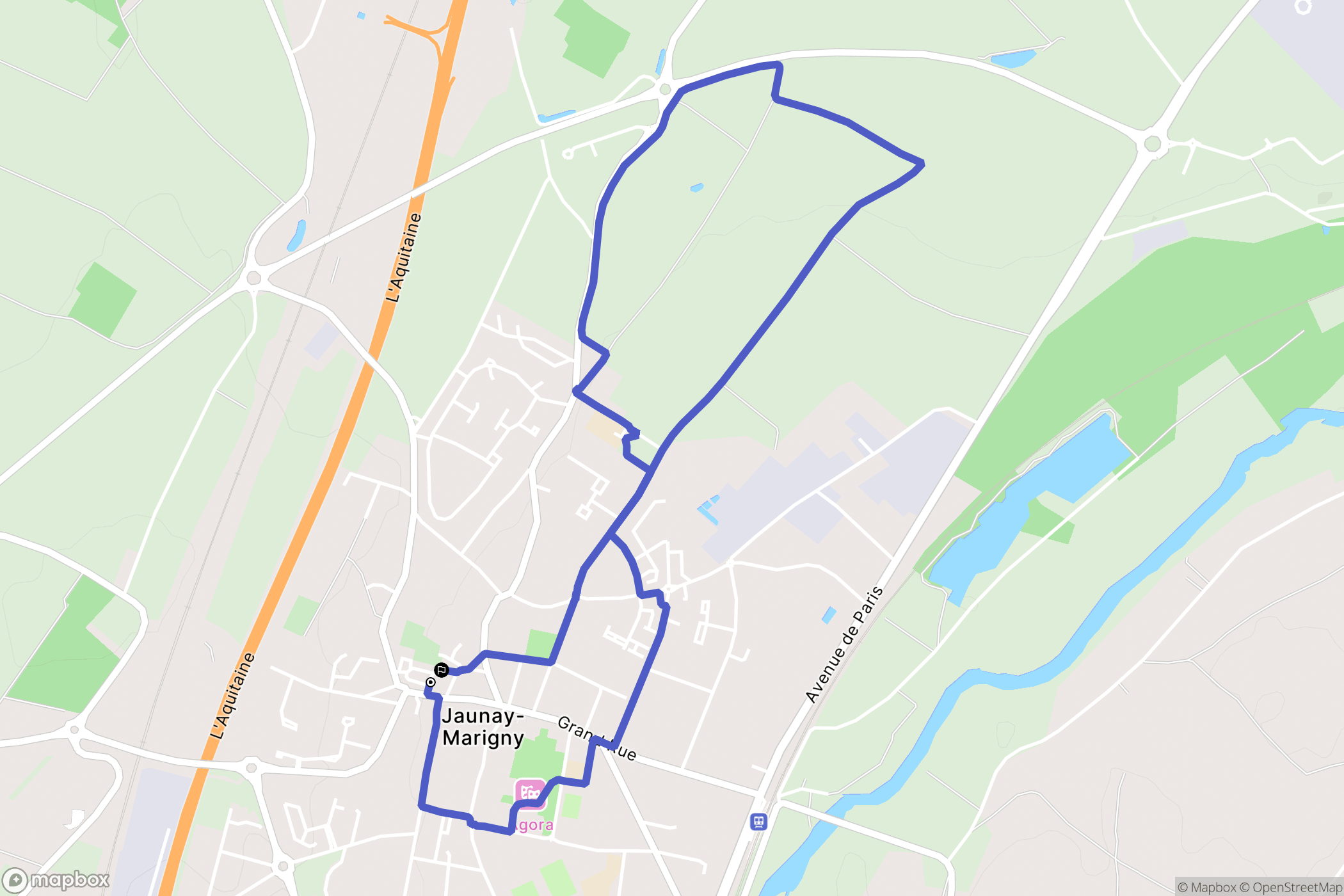 Jaunay-Marigny : carte du parcours de randonnée - France