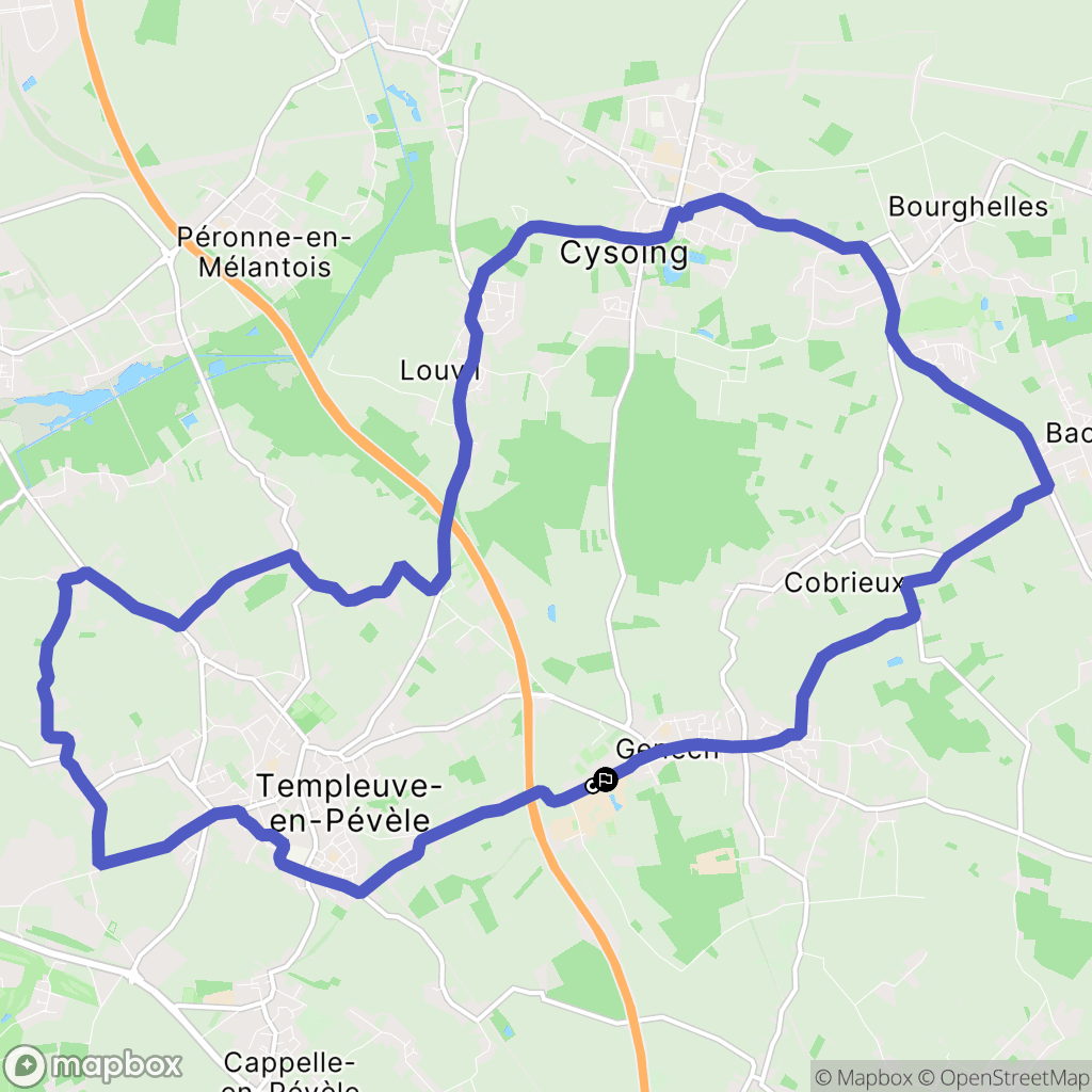 Genech : carte du parcours de randonnée - France