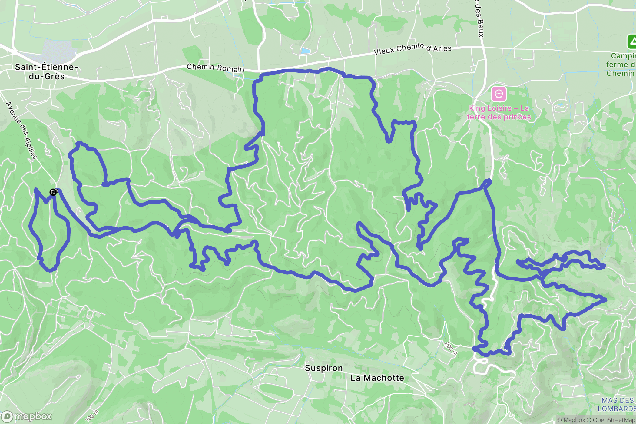 Saint-Étienne-du-Grès : carte du parcours de randonnée - France
