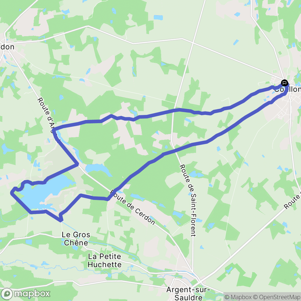 Coullons : carte du parcours de randonnée - France