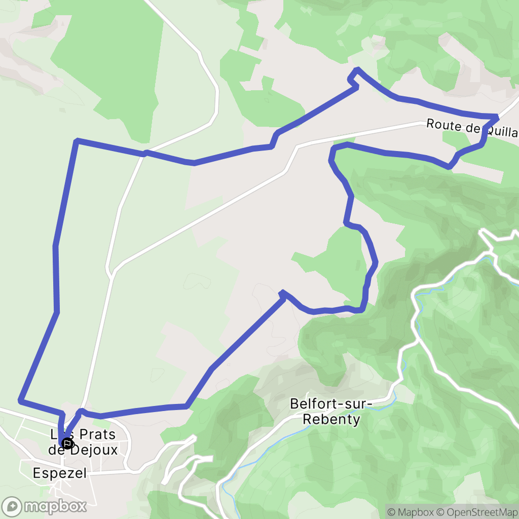 Espezel : carte du parcours de randonnée - France