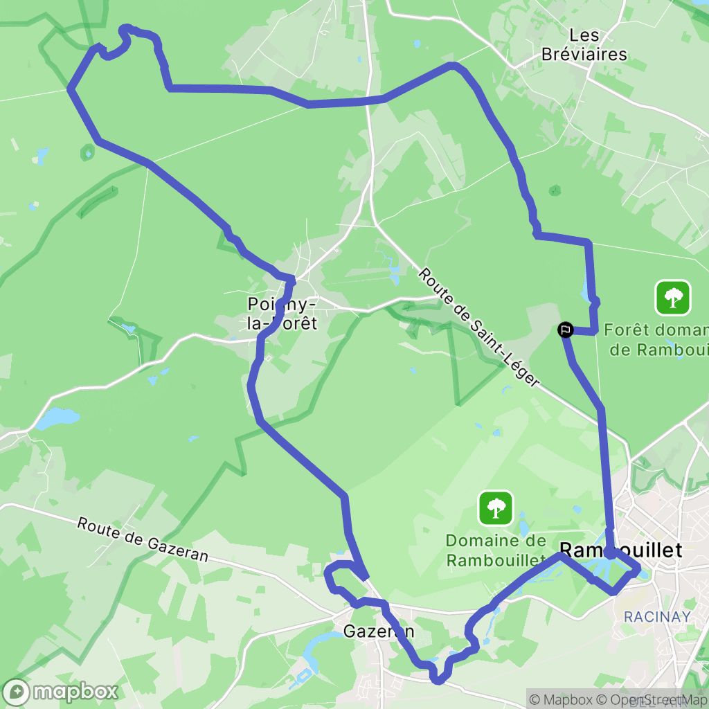 Rambouillet : carte du parcours de randonnée - France