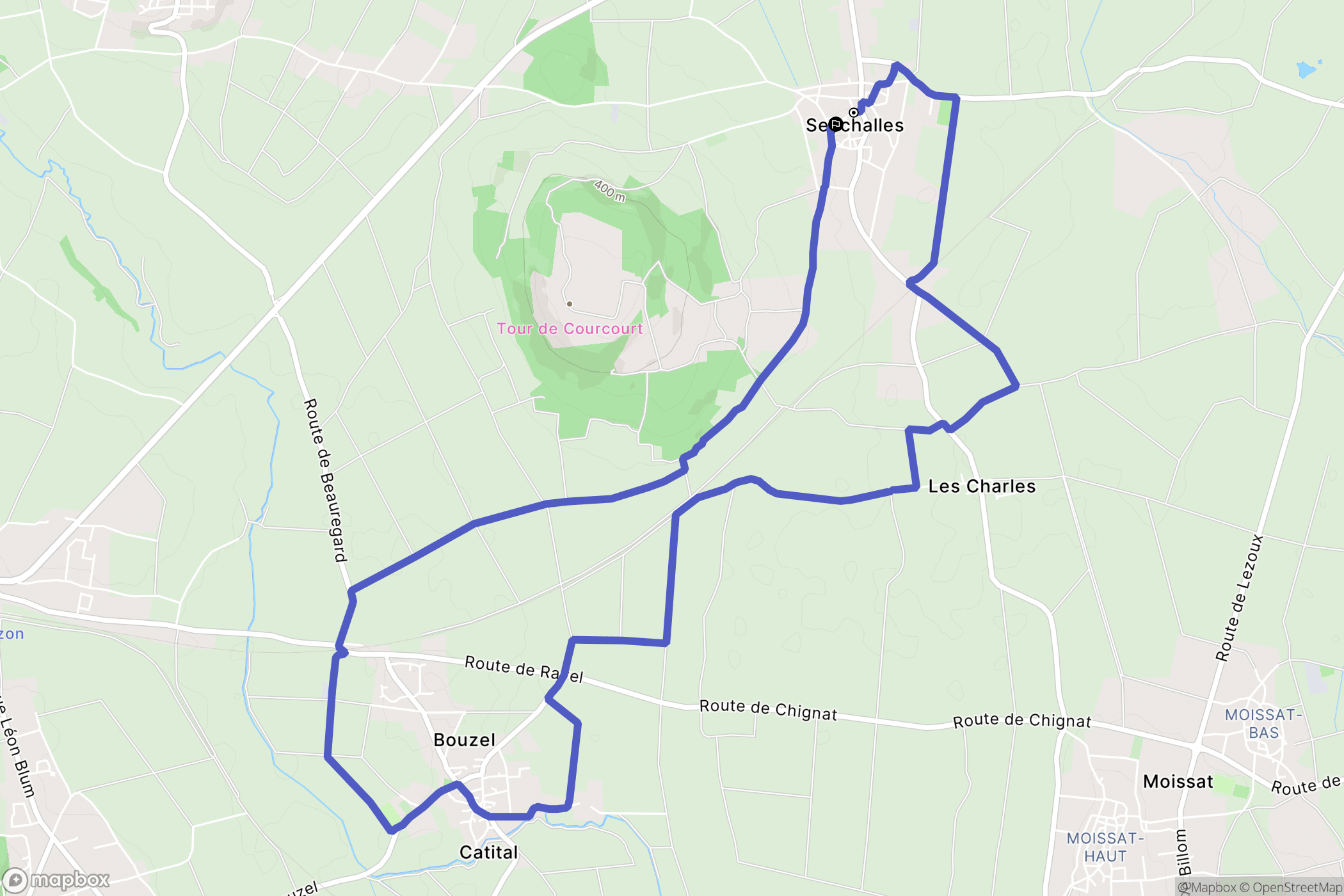 Seychalles : carte du parcours de randonnée - France