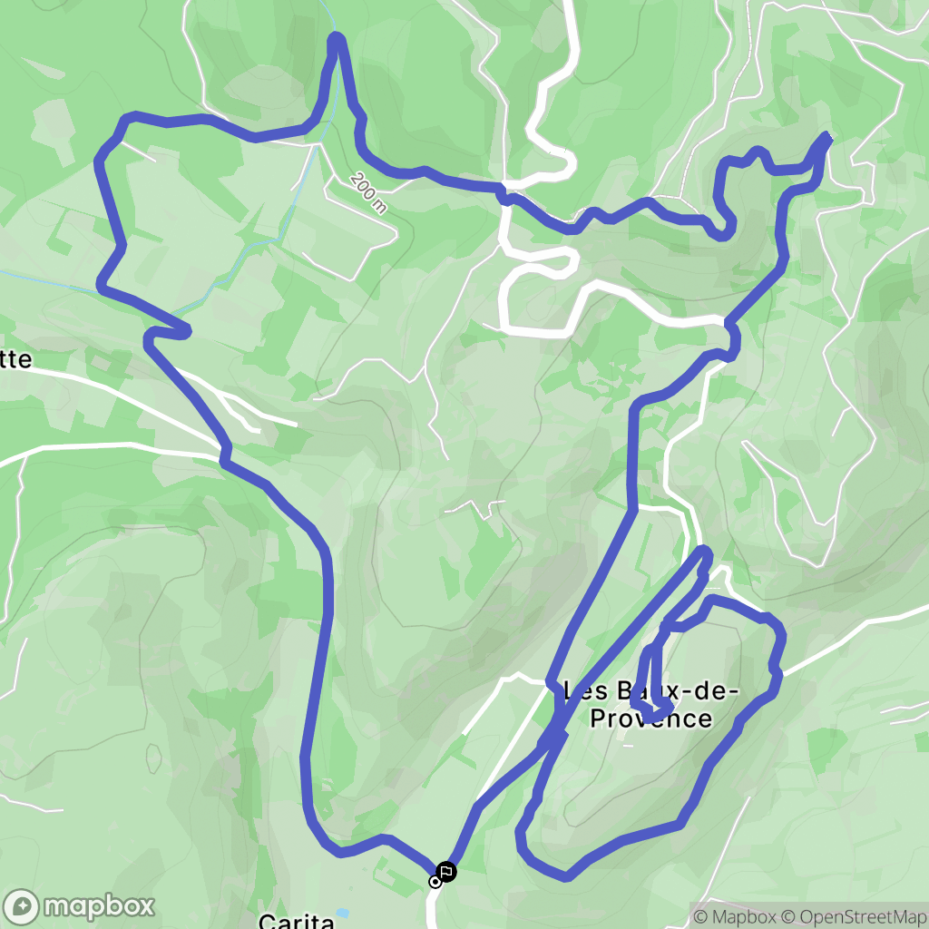 Les Baux-de-Provence : carte du parcours de randonnée - France