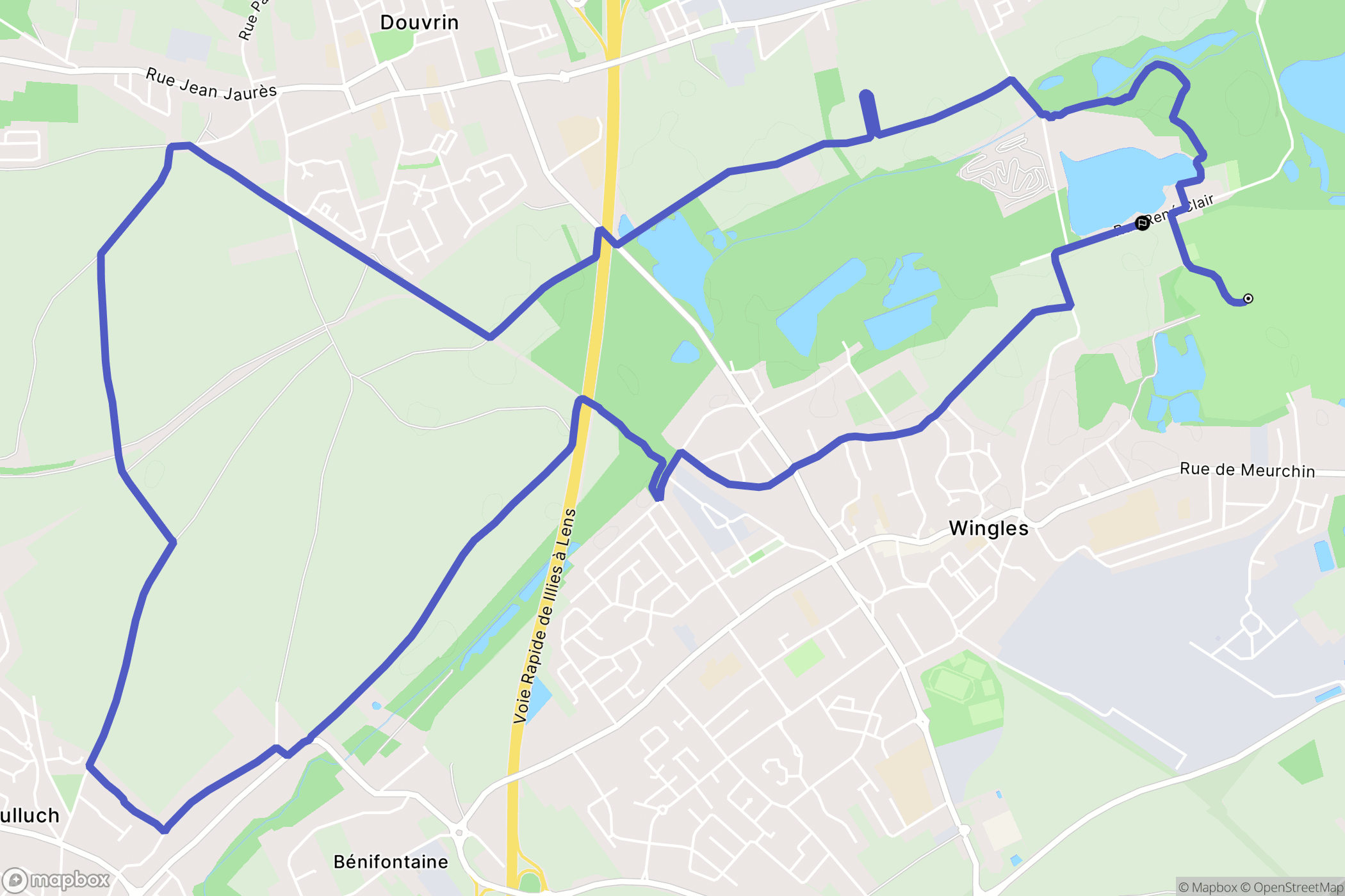 Wingles : carte du parcours de randonnée - France