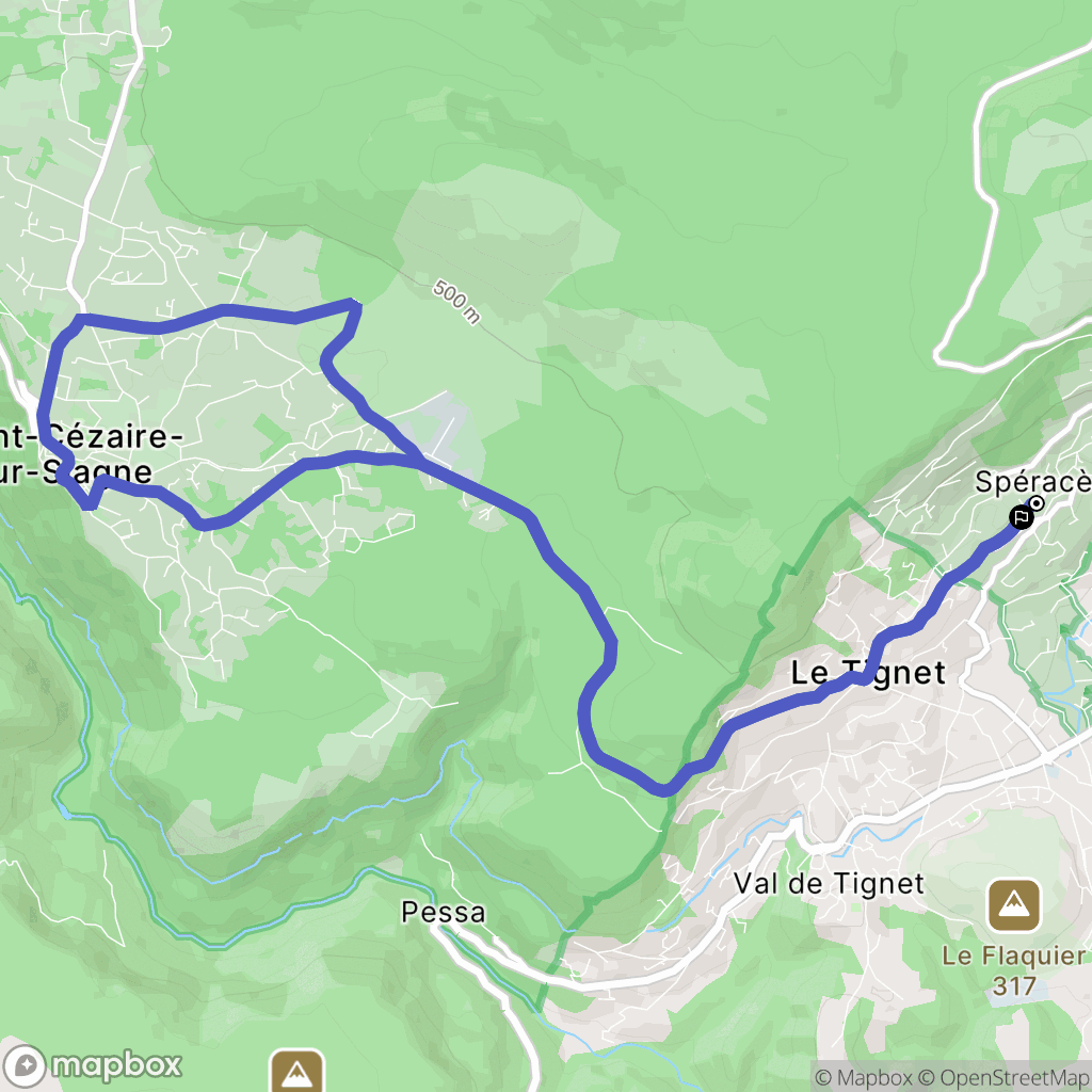 Spéracèdes : carte du parcours de randonnée - France