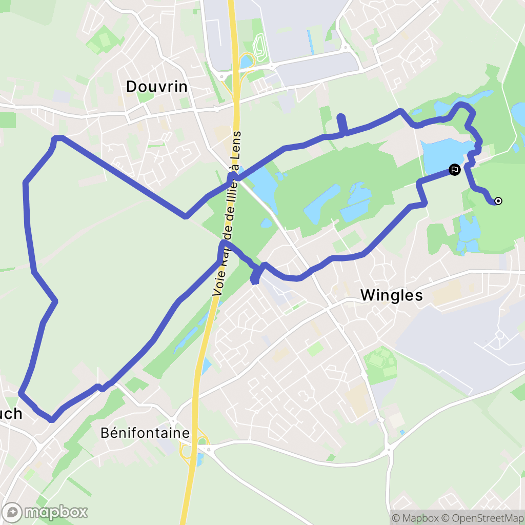 Wingles : carte du parcours de randonnée - France