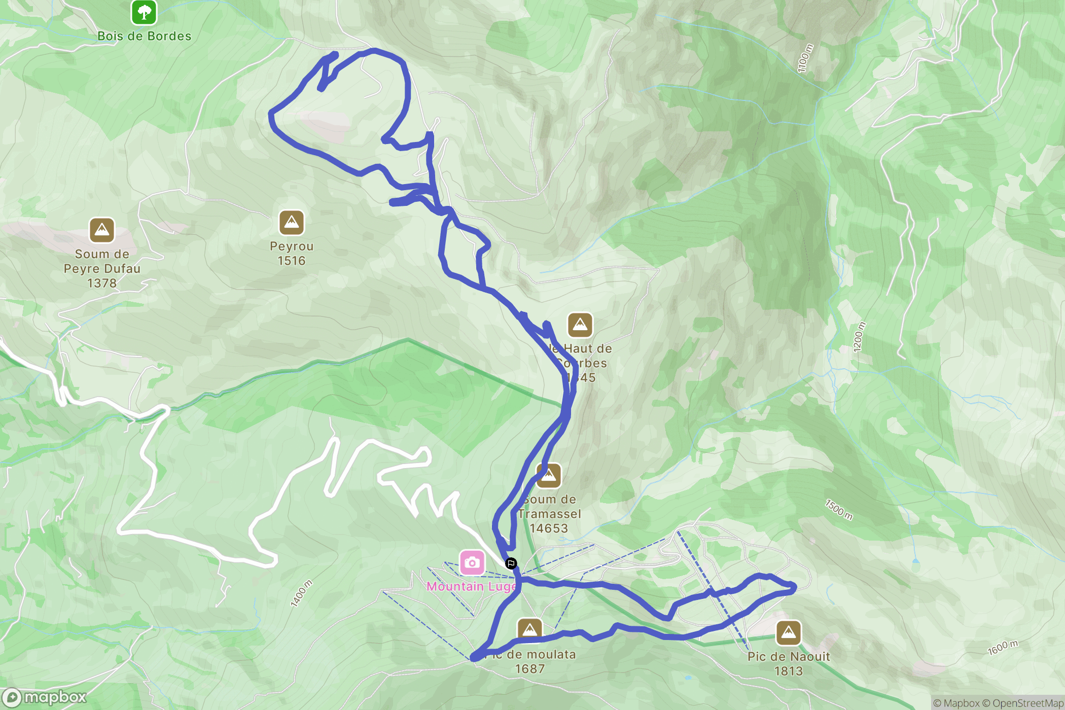 Beaucens : carte du parcours de randonnée - France