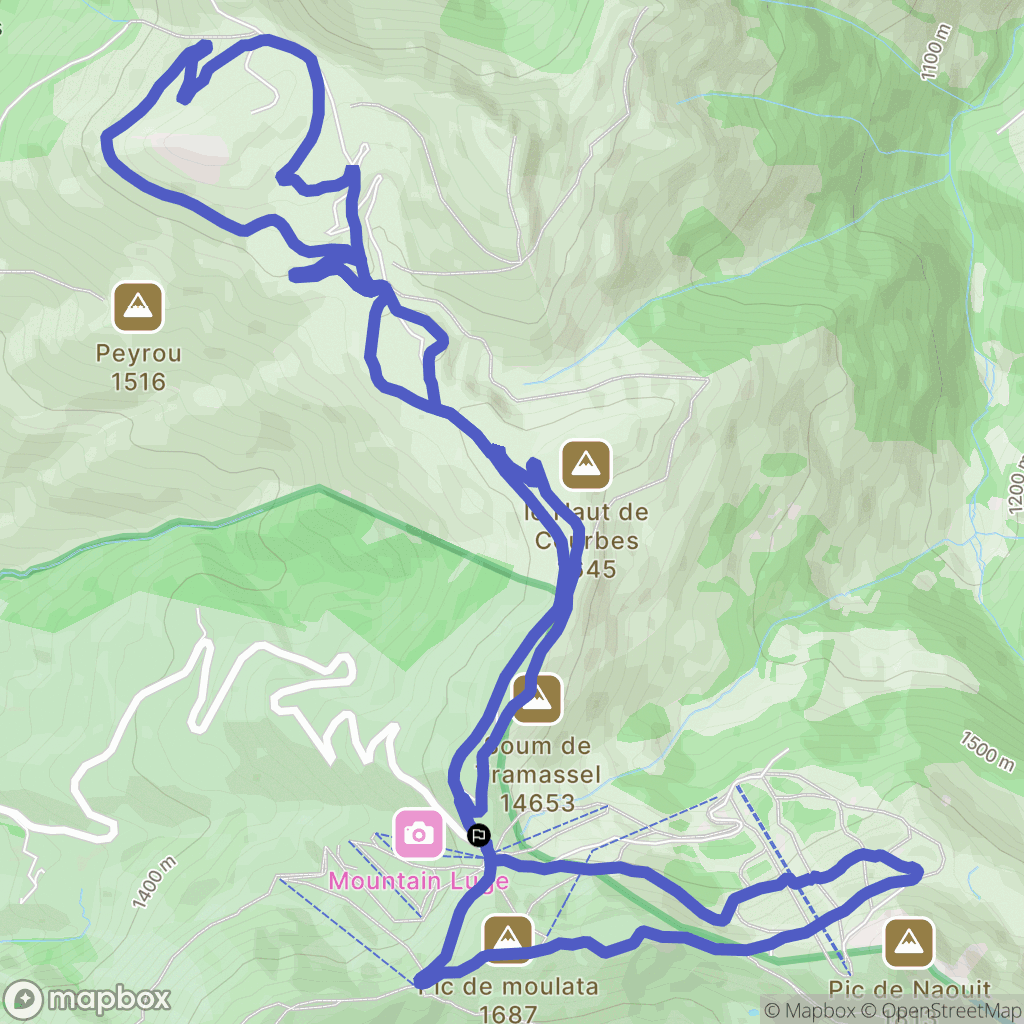 Beaucens : carte du parcours de randonnée - France