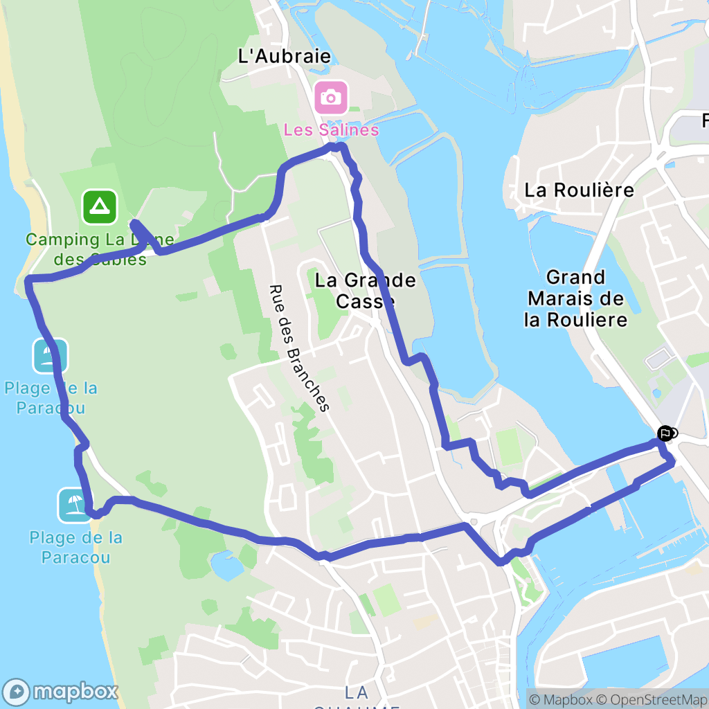 Les Sables-d'Olonne : carte du parcours de randonnée - France