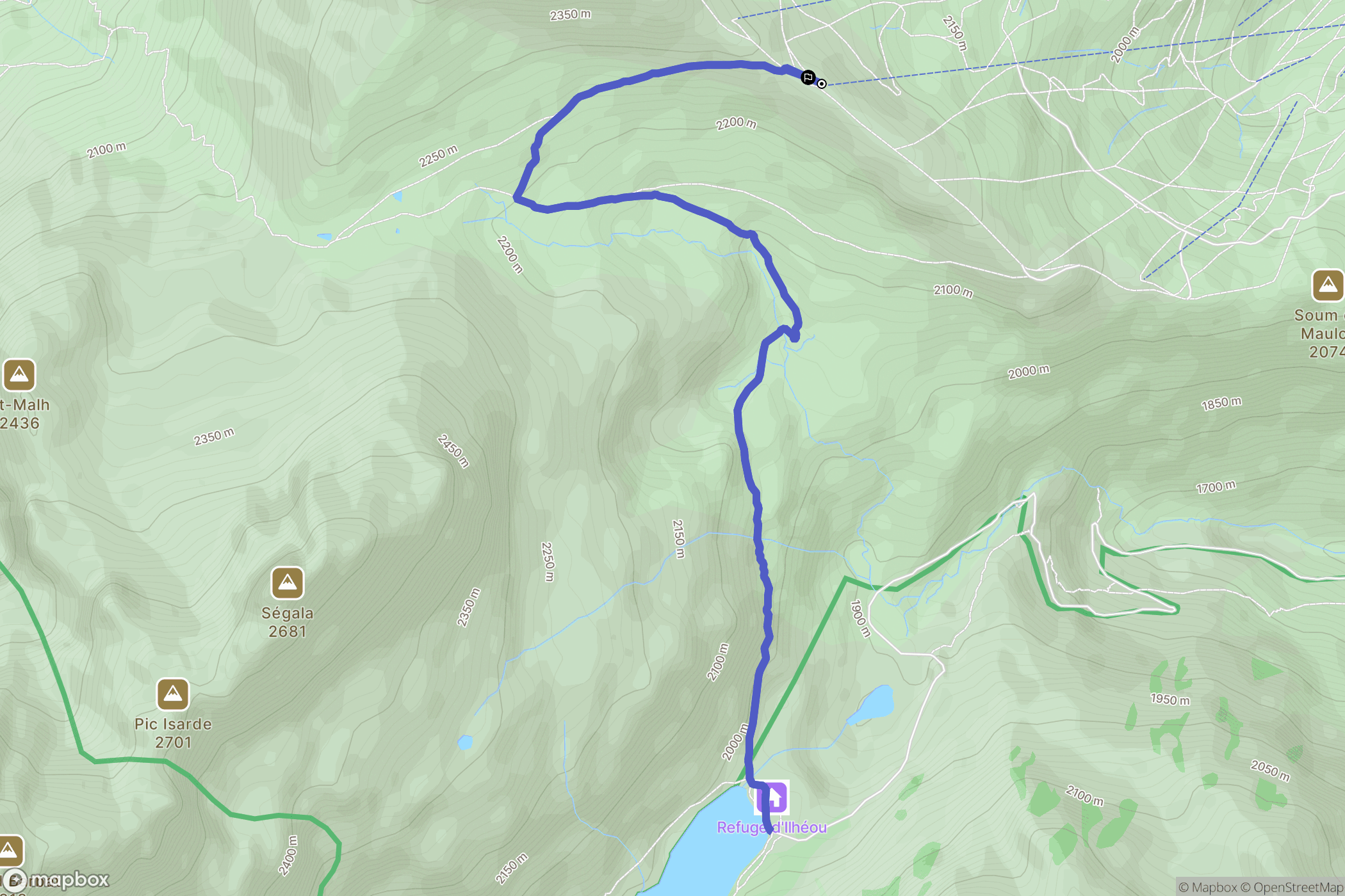 Cauterets : carte du parcours de randonnée - France