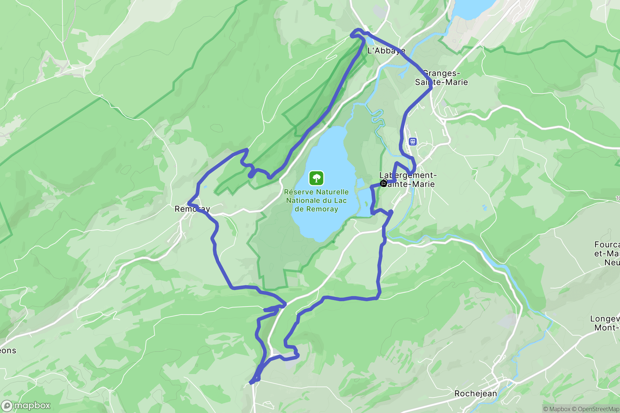 Labergement-Sainte-Marie : carte du parcours de randonnée - France