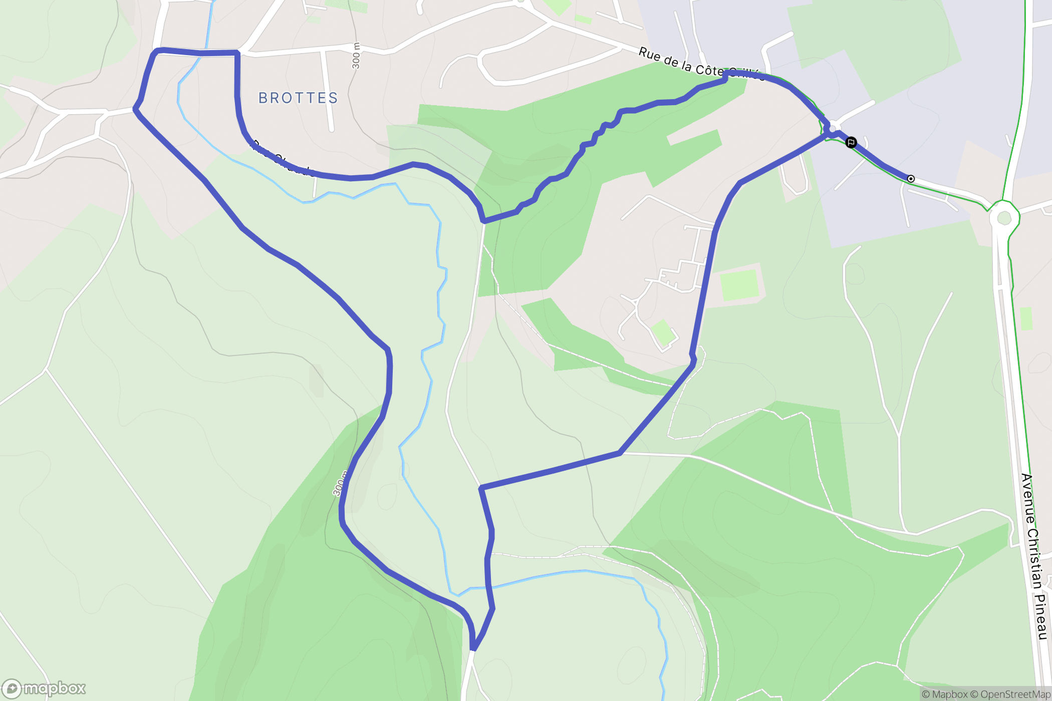 Chaumont : carte du parcours de randonnée - France