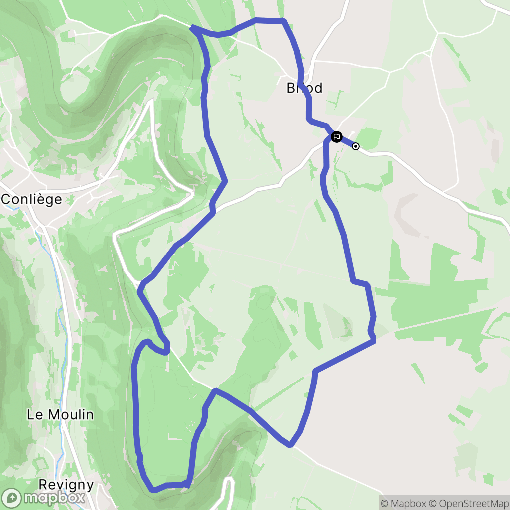 Briod : carte du parcours de randonnée - France