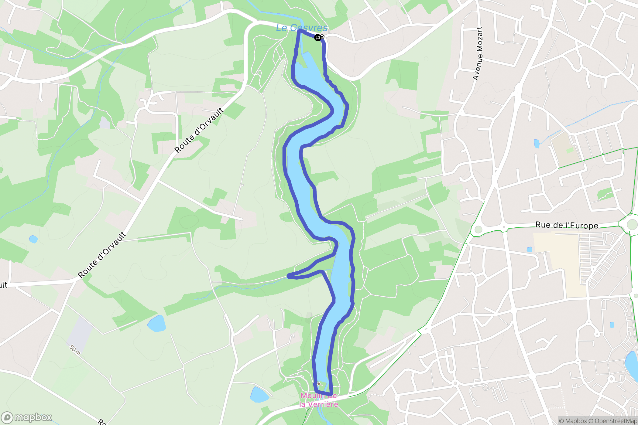 La Chapelle-sur-Erdre : carte du parcours de randonnée - France
