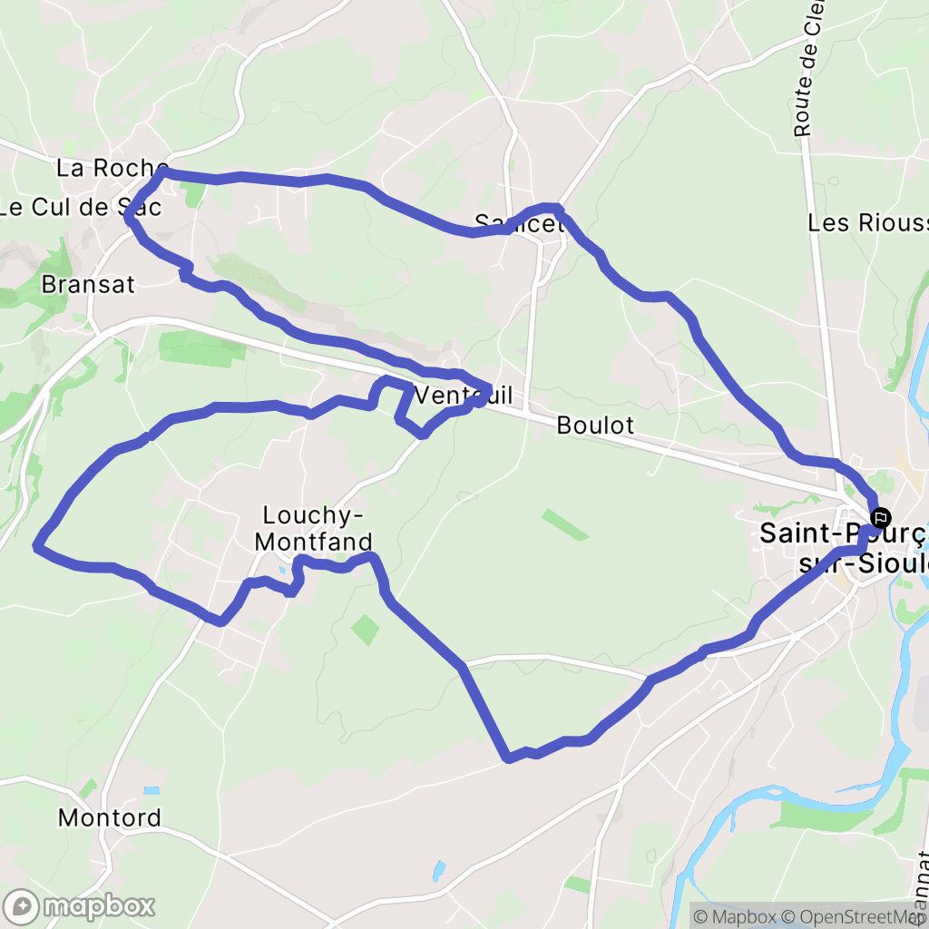 Saint-Pourçain-sur-Sioule : carte du parcours de randonnée - France