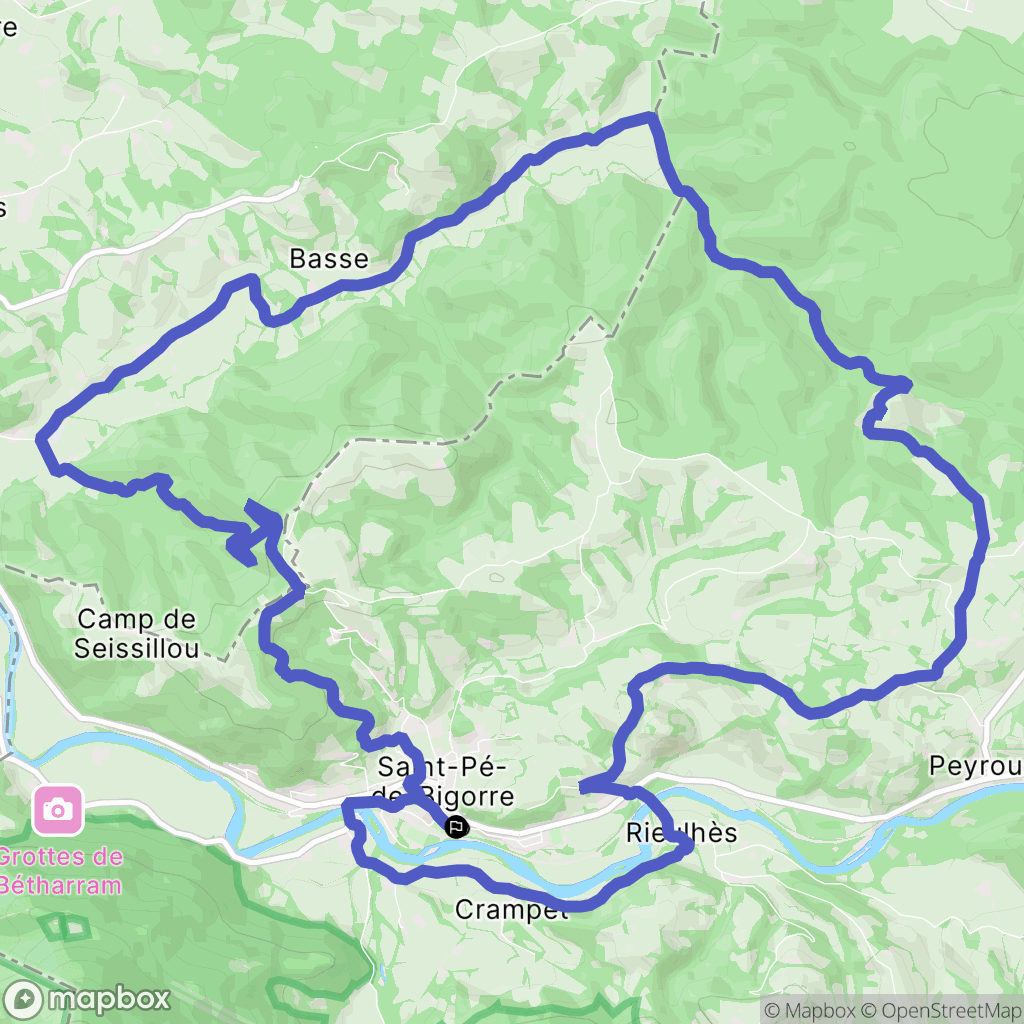 Saint-Pé-de-Bigorre : carte du parcours de randonnée - France